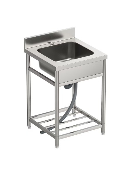 Fregadero de Acero Inoxidable de 1 Seno 550x 550x800 mm Desmontable
