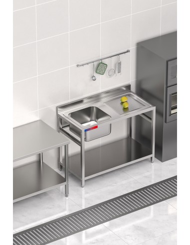 Fregadero bajo barra 1 seno y 1 escurridor...