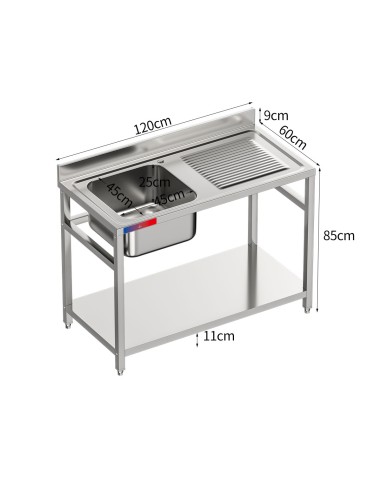 Fregadero bajo barra 1 seno y 1 escurridor...