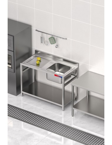 Fregadero bajo barra 1 seno y 1 escurridor...