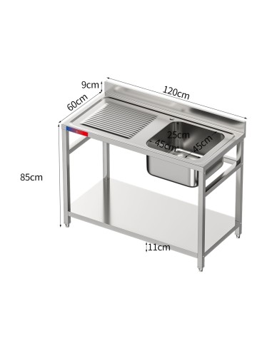 Fregadero bajo barra 1 seno y 1 escurridor...