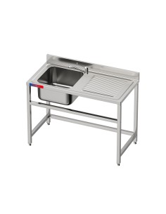 Fregadero bajo barra 1 seno y 1 escurridor, incluye grifo...