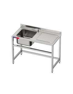 Fregadero bajo barra 1 seno y 1 escurridor, incluye grifo...