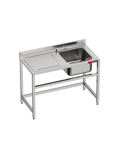 Fregadero bajo barra 1 seno y 1 escurridor,...