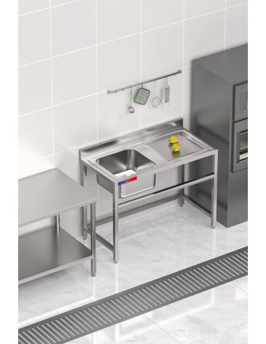 Fregadero 1 seno y 1 escurridor, industrial...