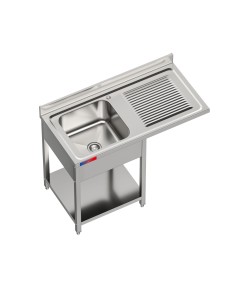 Fregadero bajo barra 1 seno y 1 escurridor industrial...