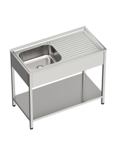 Fregadero bajo barra 1 seno y 1 escurridor industrial...