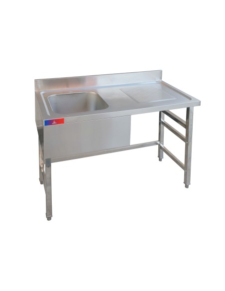 Fregadero industrial seno y escurridor 1200 x 600 x 850 mm