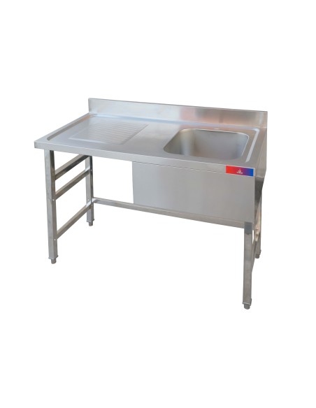 Fregadero industrial seno y escurridor 1200 x 600 x 850 mm