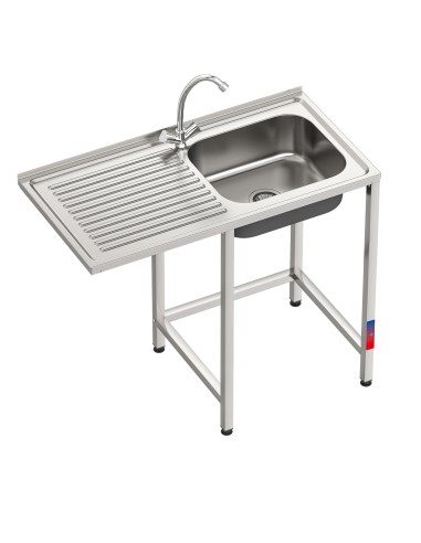 Fregadero bajo barra 1 seno y 1 escurridor y...