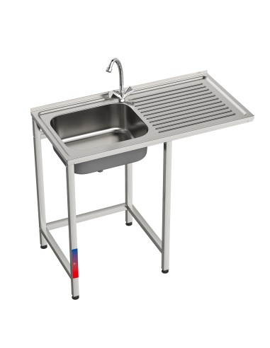 Fregadero bajo barra 1 seno y 1 escurridor y...