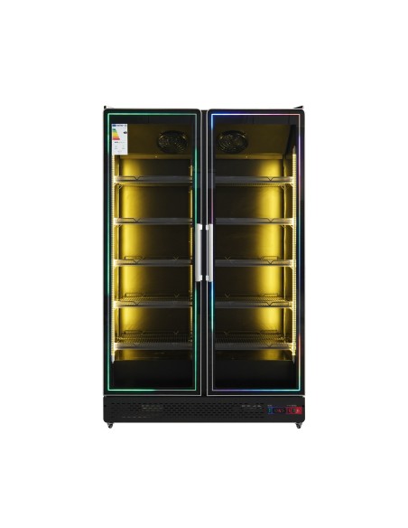 Armario expositor para bebidas refrigeradas Subzero 2 puerrta, gran capacidad 1253 x 710 x 2050 mm
