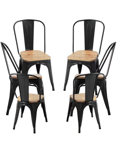 Sillas Industriales Tolix Negro con Asiento de...