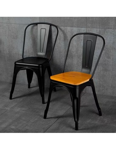 Sillas Industriales Tolix Negro con Asiento de...