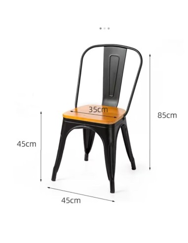 Sillas Industrial Tolix Negro con Asiento de...