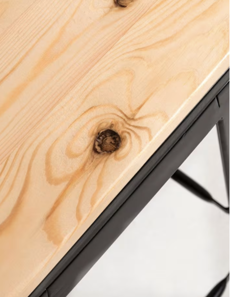 taburete de bar de metal negro mate con asiento de madera y respaldo 400 x 400 x 930 mm pack 4 unidades