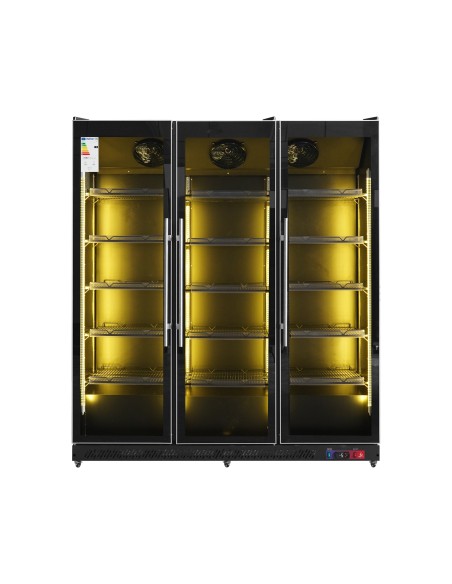 Armario expositor para bebidas refrigerado 3 puerta gran capacidad 1680 x 635 x 1990 mm 1500 litros ,Luz led multicolor