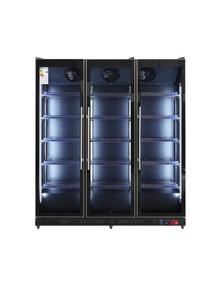 Armario expositor para bebidas refrigerado 3 puerta gran capacidad 1680 x 635 x 1990 mm 1500 litros ,Luz led multicolor