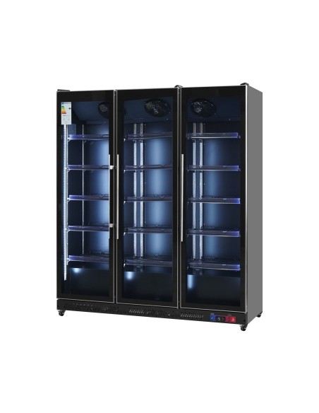 Armario expositor para bebidas refrigerado 3 puerta gran capacidad 1680 x 635 x 1990 mm 1500 litros ,Luz led multicolor