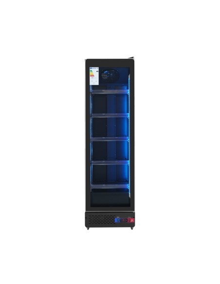 Armario expositor para bebidas refrigerado, SUBZERO 1 puerta gran capacidad 540 x 580 x 1920 mm 400 litros Luz led multicolor