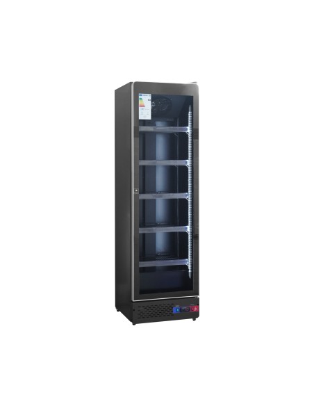 Armario expositor para bebidas refrigerado, SUBZERO 1 puerta gran capacidad 540 x 580 x 1920 mm 400 litros Luz led multicolor