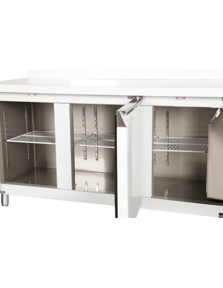 Mesa refrigerada ,con fregadero incluido 3 puertas de acero ventilada mural, 2000 x 600 x 850 + 100 mm alta calidad
