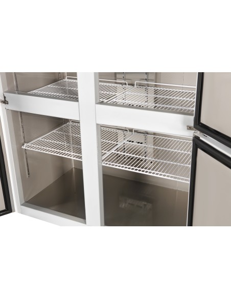 Armario frigorifico refrigerado 4 puertas de acero inoxidable, tropicalizado clase D. 1220 x 700 x2050 mm