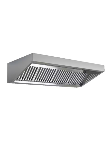 Campana extractora de acero inoxidable para restaurantes profesional Slim Techo Bajo AISI 304 1500x800x550 Acabado satinado