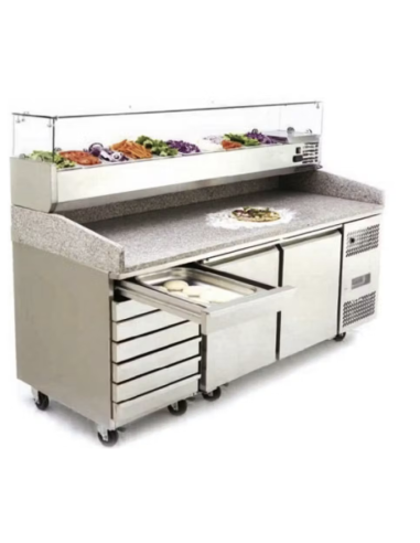 Mesa Pizzera Refrigerada de Preparación de 2...