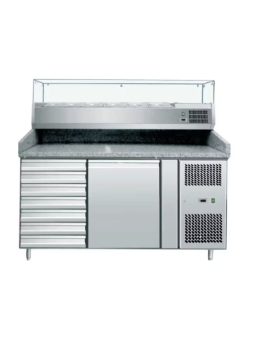 Mesa Pizzera Refrigerada de Preparación de 1...
