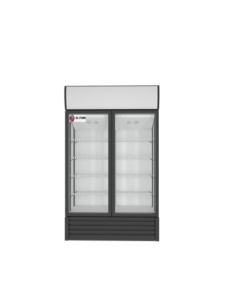 Armario Expositor Refrigerado 1000 Litros 2 Puertas | Frigorifico Profesional para Bebidas en Hostelería 1200 x 550 x 1980 mm