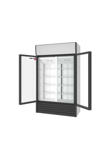 Armario Expositor Refrigerado 1000 Litros 2 Puertas | Frigorifico Profesional para Bebidas en Hostelería 1200 x 550 x 1980 mm