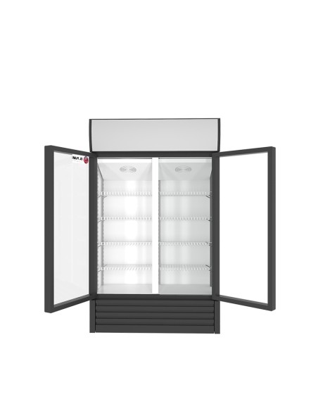 Armario expositor refrigerado 2 puertas de cristal 800 litros, 1000 x 550 x 1980 mm