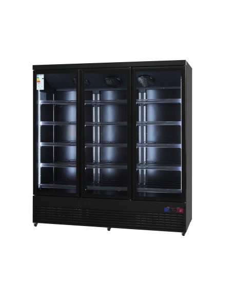 Armario expositor para bebidas refrigerado 3 puertas 1880 x 710 x 2090 mm 1800 litros refrigeración ventilada Luz led colorida