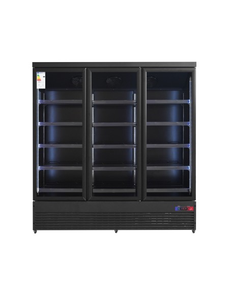 Armario expositor para bebidas refrigerado 3 puertas 1880 x 710 x 2090 mm 1800 litros refrigeración ventilada Luz led colorida
