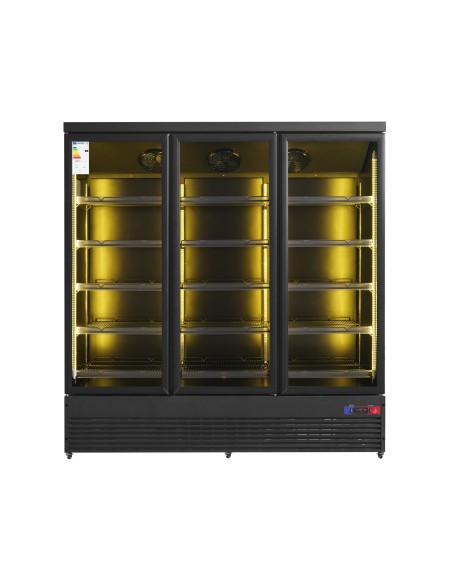 Armario expositor para bebidas refrigerado 3 puertas 1880 x 710 x 2090 mm 1800 litros refrigeración ventilada Luz led colorida
