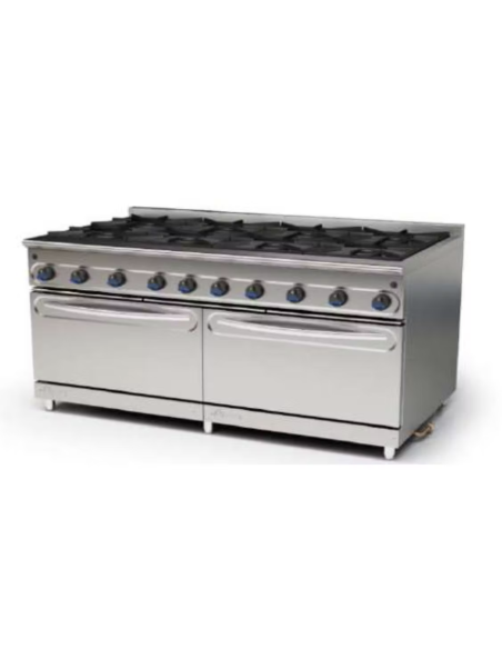 Cocina 8 fuegos con 2 horno a gas 1655 x 900 x 850 mm 58,60 kw