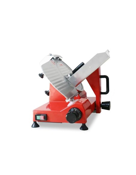 Cortadora de fiambre serie de luxe roja , cortafiambres eléctrico , aluminio / acero inoxidable, disco 300 mm 250 w