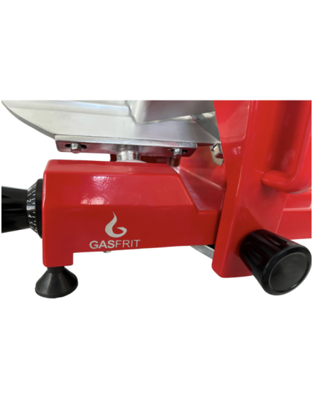 Cortadora de fiambres ,  profesional eléctrica, aluminio color rojo disco 250 mm 150 w