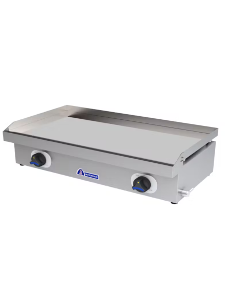 Plancha a gas de cromo duro profesional 800x 430 x 220 mm