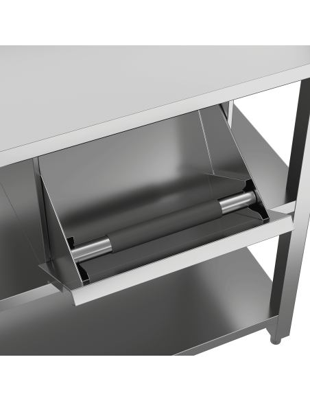 Mueble cafetero mesa de acero inoxidable eco con cajón 2000 x 600 x 1040 mm