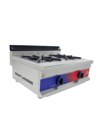 Cocina de encimera con Gas 2 fuegos , parrilla profesional industrial 720 x 475 x 420 mm