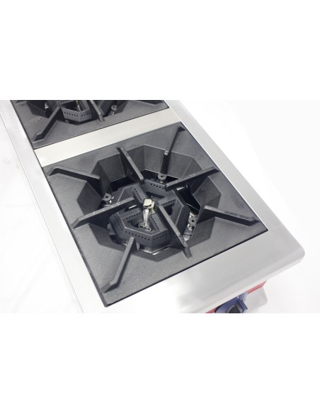 Cocina de encimera con Gas 2 fuegos , parrilla profesional industrial 365 x 825 x 420 mm