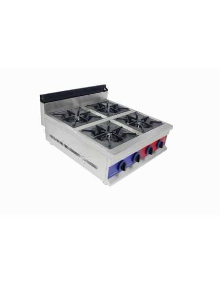 Cocina de encimera con Gas 4 fuegos , parrilla profesional industrial 720 x 825 x 420 mm