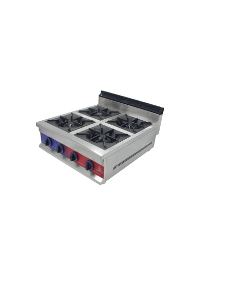 Cocina de encimera con Gas 4 fuegos , parrilla profesional industrial 720 x 825 x 420 mm