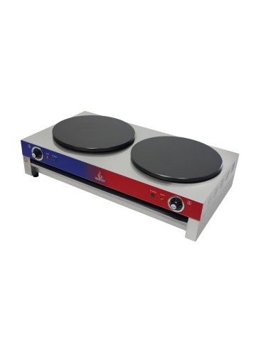 Crepera profesional electrica, 2 placa, acero...