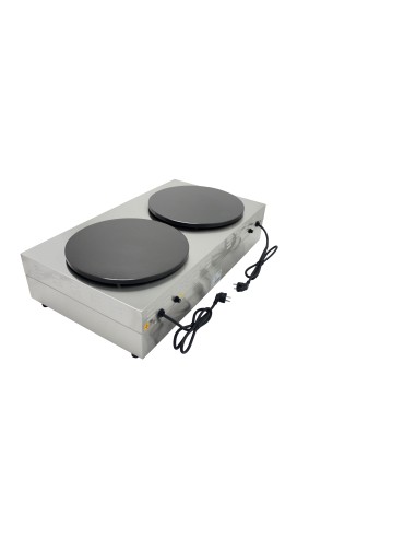 Crepera profesional electrica, 2 placa, acero...