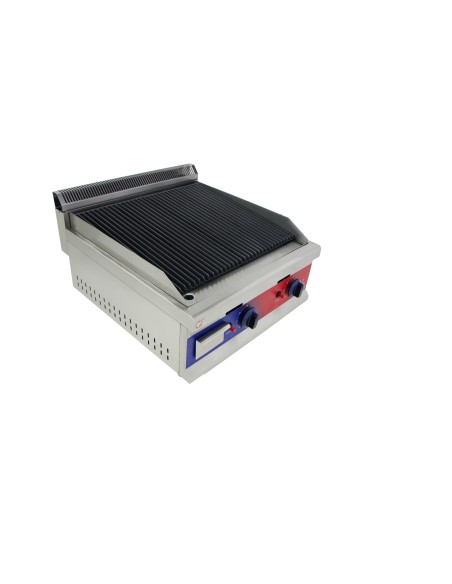 Barbacoa Parrilla de piedra de lava doble a gas 668 x 430 x 270 mm