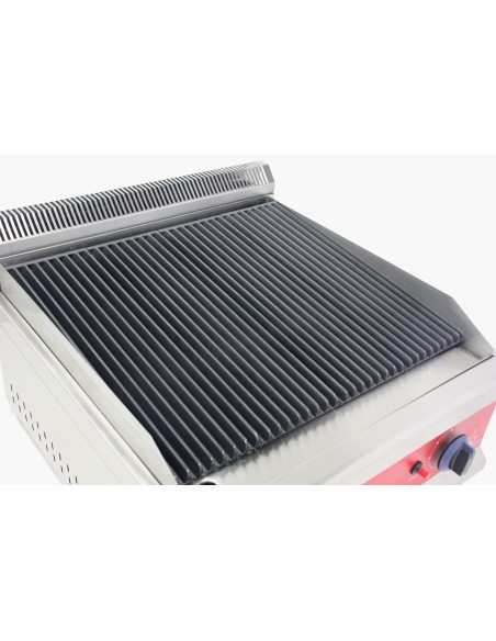 Barbacoa Parrilla de piedra de lava doble a gas 668 x 430 x 270 mm