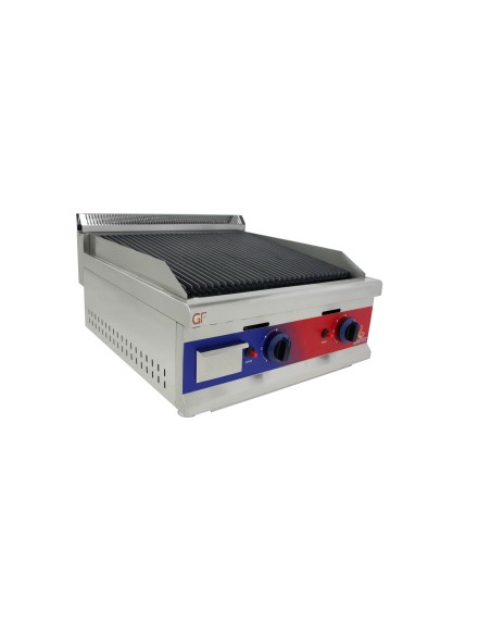 Barbacoa Parrilla de piedra de lava doble a gas 668 x 430 x 270 mm